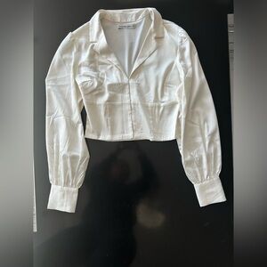 Abercrombie long-sleeve satin corset-style top